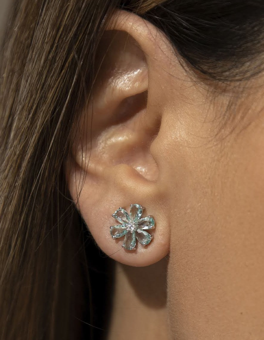 Brinco Crystal Flower