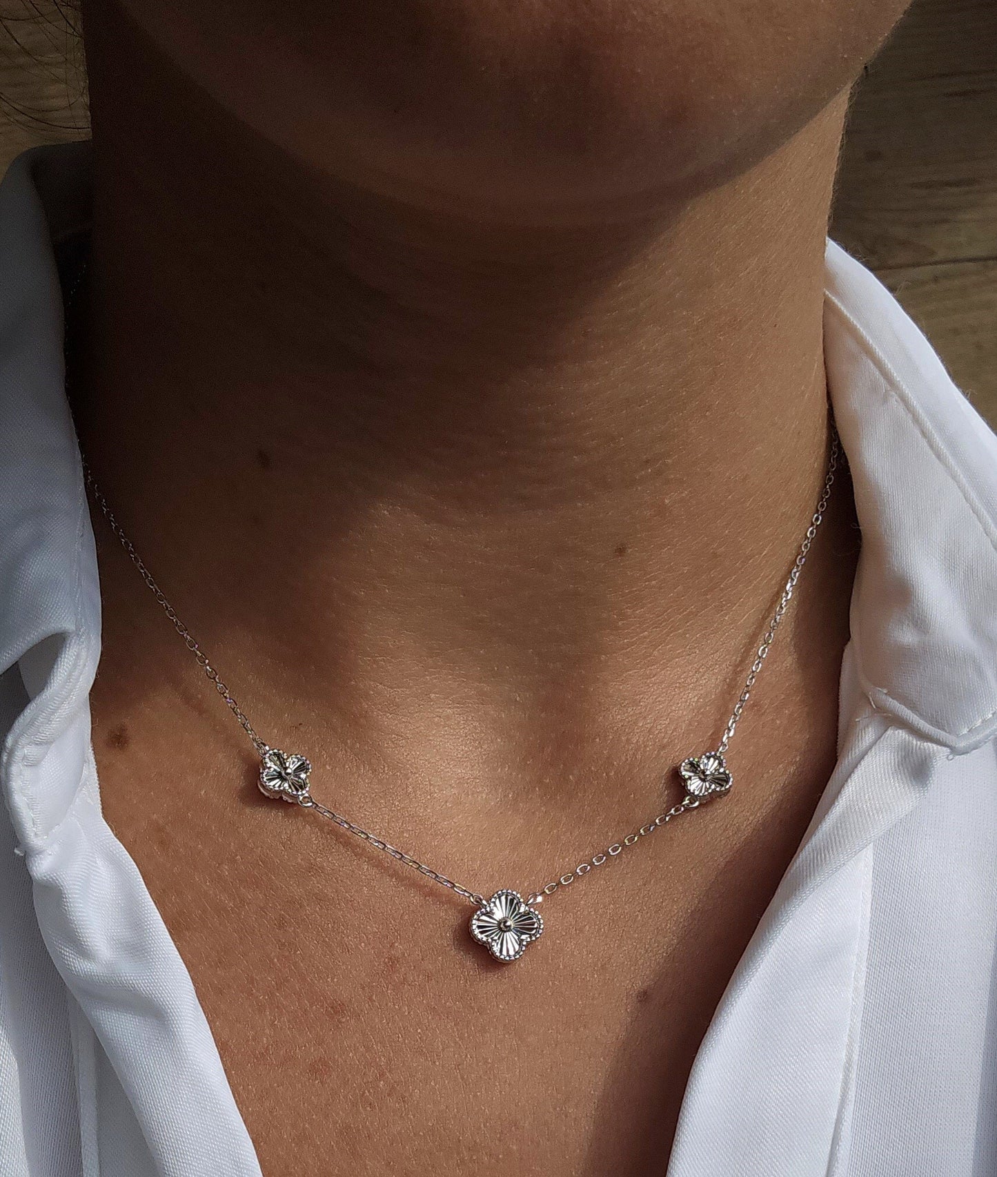 Colar Trevo 3x Silver