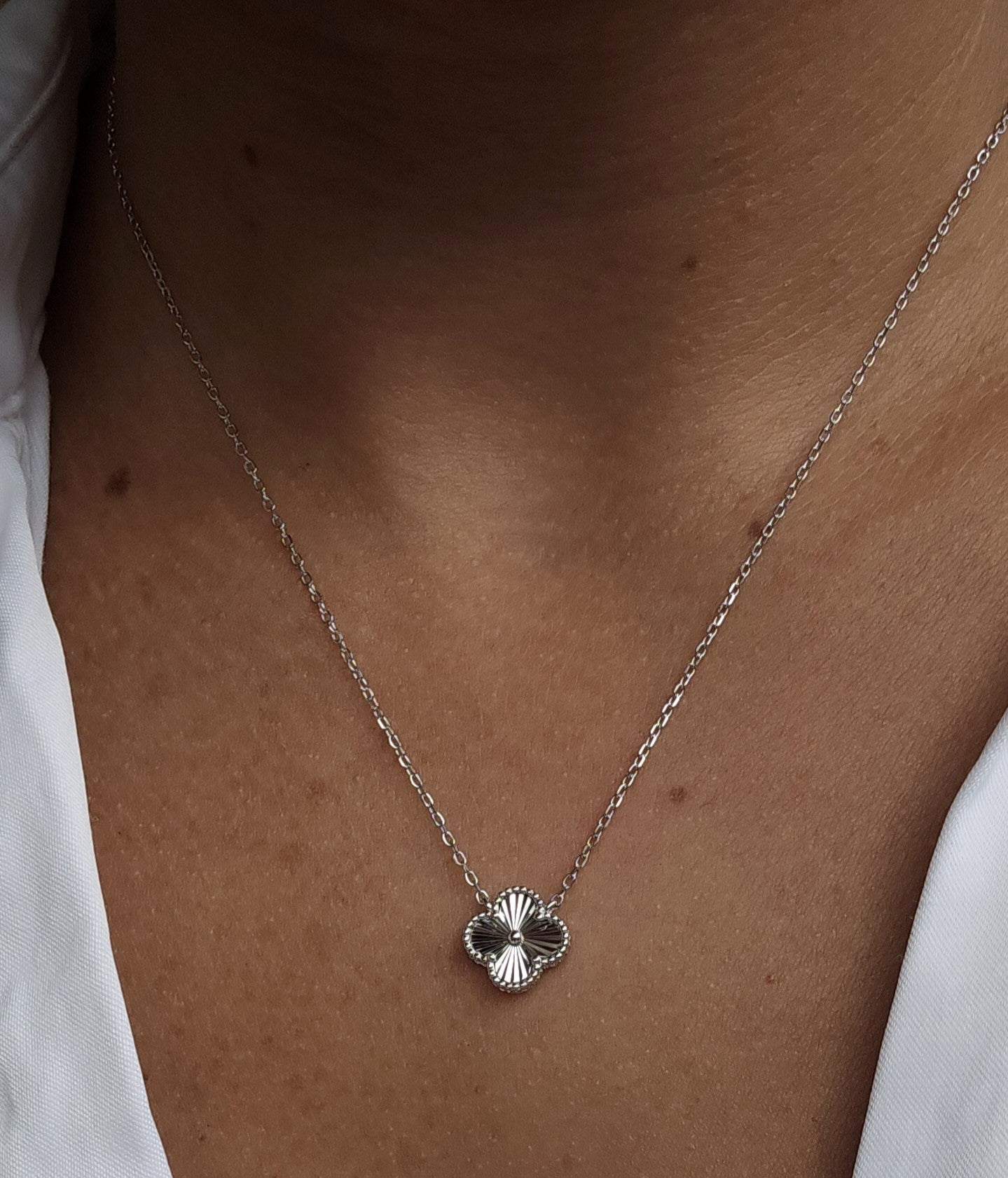 Colar Pingente Trevo Silver