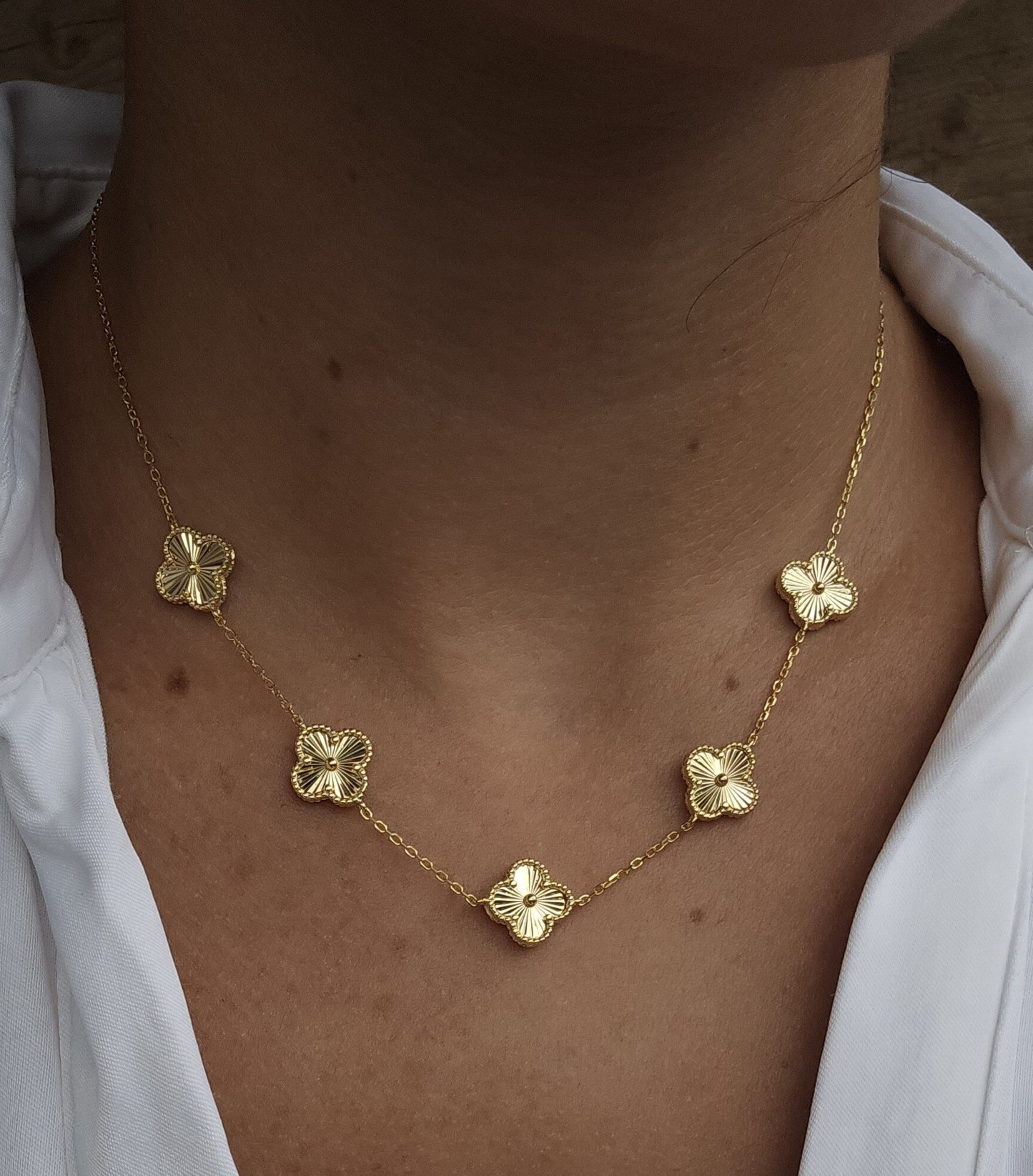 Colar Gold Trevo 5x
